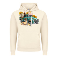 Vintage Artic western farm truck coop animals farm animals Vintage Hoodie - FaDigitalArtStudio