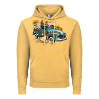 Vintage Mustard western farm truck coop animals farm animals Vintage Hoodie - FaDigitalArtStudio