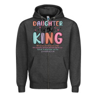 Charcoal Heather daughter of the king Zipper Hoodie - MaliasSmallBusiness
