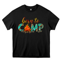 Black born to camp Heavy Core Tee - texasbilliewilder