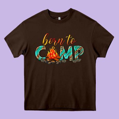 Born To Camp Heavy Core Tee Designed By Texasbilliewilder