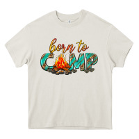Cream born to camp Heavy Core Tee - texasbilliewilder