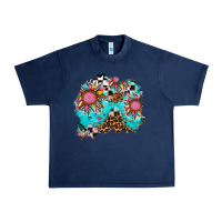 Navy race sunflower patches Urban Heavy Tee - AdoDesignShop