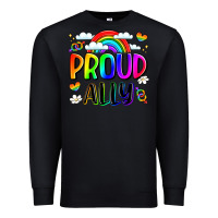 Black proud ally Premium Sweatshirt - LillyAllenDesigns
