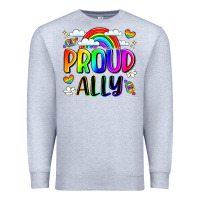 Heather Grey proud ally Premium Sweatshirt - LillyAllenDesigns