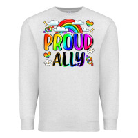 Oatmeal Heather proud ally Premium Sweatshirt - LillyAllenDesigns