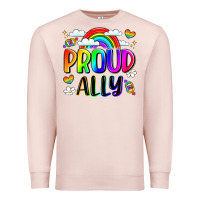 Pale Pink proud ally Premium Sweatshirt - LillyAllenDesigns