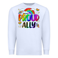 White proud ally Premium Sweatshirt - LillyAllenDesigns