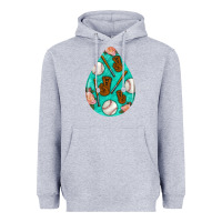 Heather Grey baseball and western roses teardrop  5 Heavyweight Hoodie - BundleAndBundleShop
