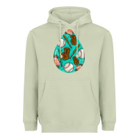 Matcha baseball and western roses teardrop  5 Heavyweight Hoodie - BundleAndBundleShop