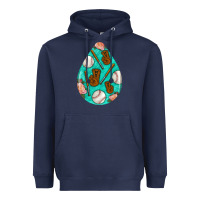 Navy baseball and western roses teardrop  5 Heavyweight Hoodie - BundleAndBundleShop