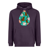 Plum baseball and western roses teardrop  5 Heavyweight Hoodie - BundleAndBundleShop