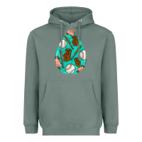 Sage baseball and western roses teardrop  5 Heavyweight Hoodie - BundleAndBundleShop