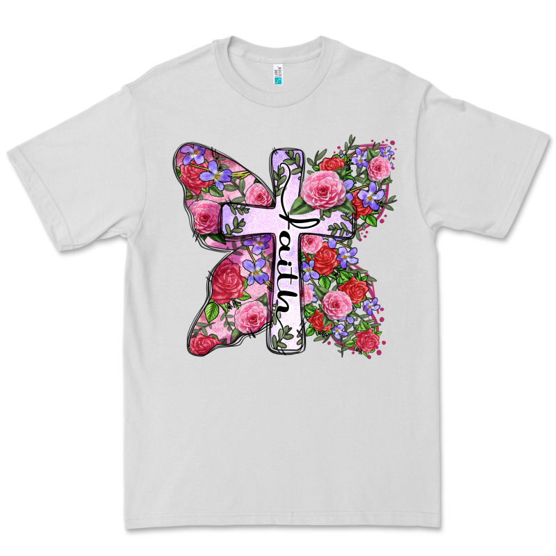 Faith Butterfly Cross Premium Tee by Zillion Design Studio | Teevron