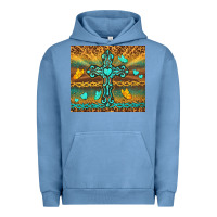 Pigment Pebble Blue western cross Urban Hoodie - TumblerDesignByShophia