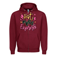 Burgundy hot mess express Zipper Hoodie - MaliasSmallBusiness