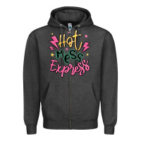 Charcoal Heather hot mess express Zipper Hoodie - MaliasSmallBusiness