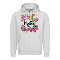 Dove Grey hot mess express Zipper Hoodie - MaliasSmallBusiness