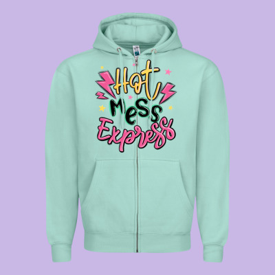 Hot Mess Express Zipper Hoodie Designed By Maliassmallbusiness