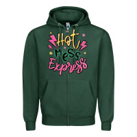 Sports Green hot mess express Zipper Hoodie - MaliasSmallBusiness