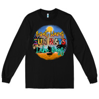 Black boat waves sun rays lake days Long Sleeve Tee - NancyCooperArtShop