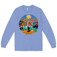 Colony Blue boat waves sun rays lake days Long Sleeve Tee - NancyCooperArtShop