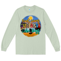 Matcha boat waves sun rays lake days Long Sleeve Tee - NancyCooperArtShop