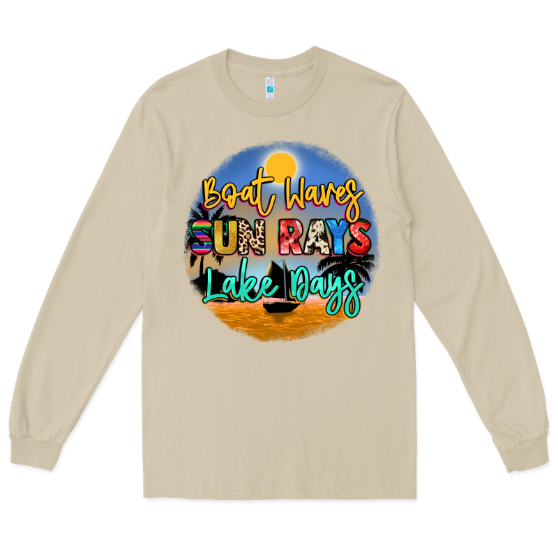 Boat Waves Sun Rays Lake Days Long Sleeve Tee by NancyCooperArtShop | Teevron