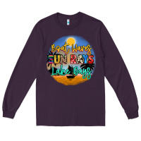 Plum boat waves sun rays lake days Long Sleeve Tee - NancyCooperArtShop