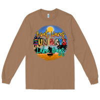 Toasted Coconut boat waves sun rays lake days Long Sleeve Tee - NancyCooperArtShop