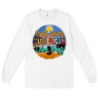 White boat waves sun rays lake days Long Sleeve Tee - NancyCooperArtShop