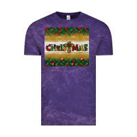 Cloud Purple Christmas with cross Vintage Tee - BundleAndBundleShop