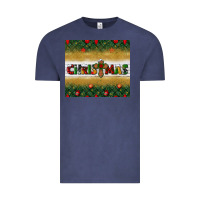 Vintage Denim Christmas with cross Vintage Tee - BundleAndBundleShop
