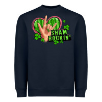 Navy shamrockin' rock n roll female hand Heavyweight Sweatshirt - Artiststas