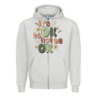 Dove Grey it's ok to not be ok Zipper Hoodie - MaliasSmallBusiness