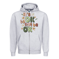 Heather Grey it's ok to not be ok Zipper Hoodie - MaliasSmallBusiness
