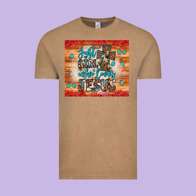 Just A Girl Who Loves Jesus Vintage Tee Designed By Jahusdesignshop