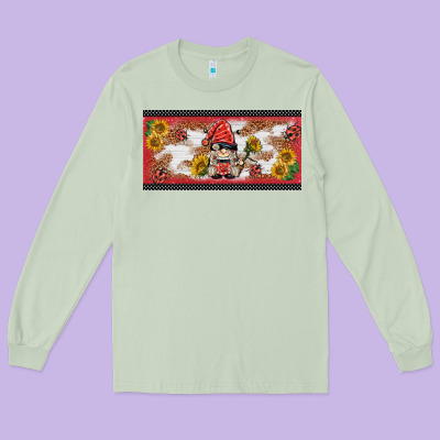 Ladybug Gnomies License Plate Template Long Sleeve Tee Designed By Barkaloodesign