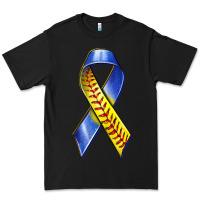 Black down syndrome ribbon softball Premium Tee - texasbilliewilder