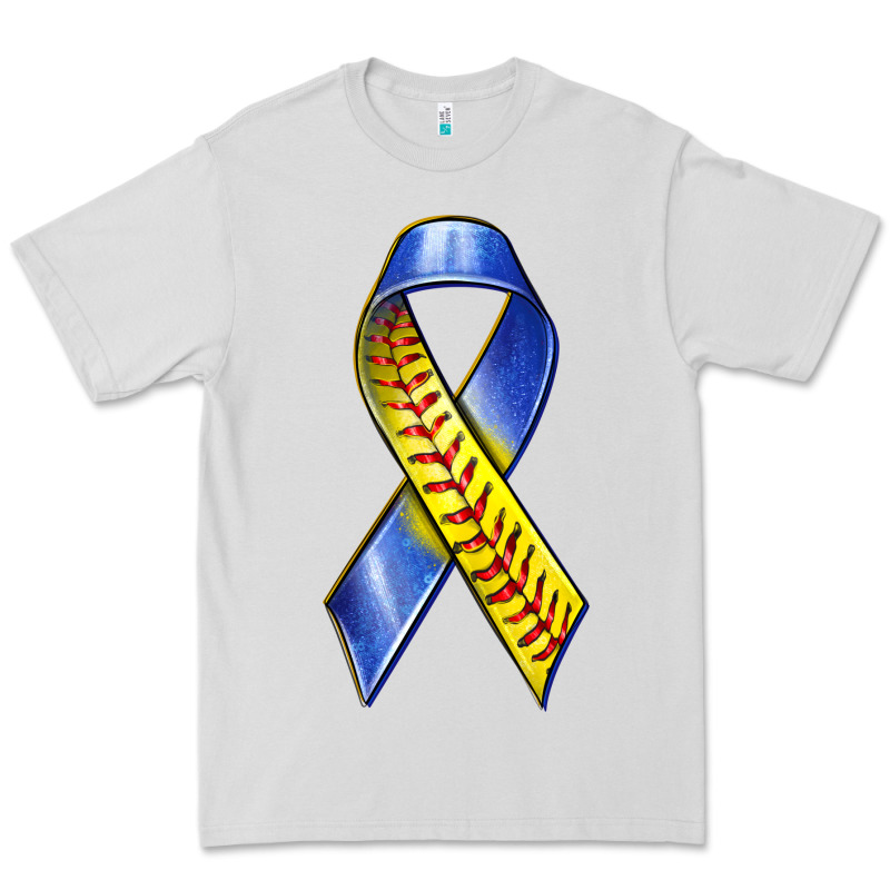 Down Syndrome Ribbon Softball Premium Tee by texasbilliewilder | Teevron