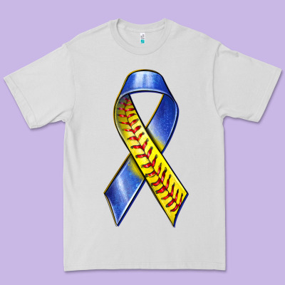 Premium Tee down syndrome ribbon softball