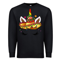 Black unicorn and sombrero Premium Sweatshirt - LillyAllenDesigns