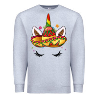 Heather Grey unicorn and sombrero Premium Sweatshirt - LillyAllenDesigns