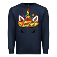 Navy unicorn and sombrero Premium Sweatshirt - LillyAllenDesigns