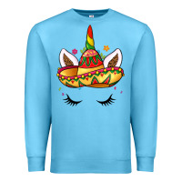 Ocean Blue unicorn and sombrero Premium Sweatshirt - LillyAllenDesigns