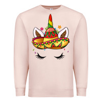 Pale Pink unicorn and sombrero Premium Sweatshirt - LillyAllenDesigns
