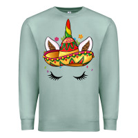 Seafoam unicorn and sombrero Premium Sweatshirt - LillyAllenDesigns