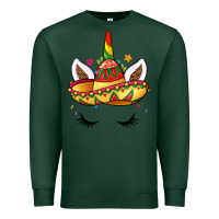 Sports Green unicorn and sombrero Premium Sweatshirt - LillyAllenDesigns