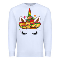 White unicorn and sombrero Premium Sweatshirt - LillyAllenDesigns