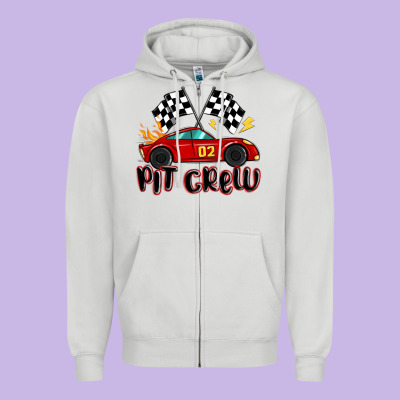 Pit Crew Boys Birthday Race Car Zipper Hoodie Designed By Maliassmallbusiness